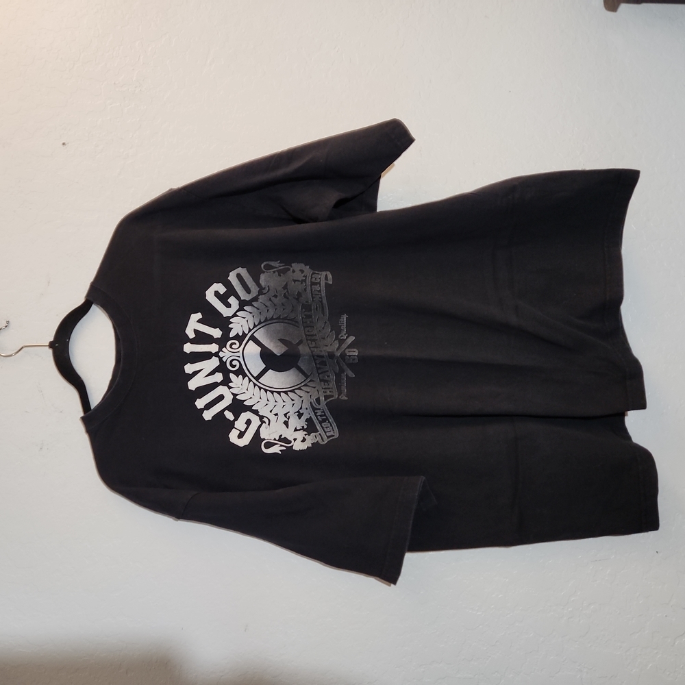 G-Unit Co Heavyweight Black T White Graphics 2XL